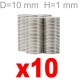 10 MAGNETI NEODIMIO 10X1 MM SUPER CALAMITA MAGNETE CALAMITE CERAMICA FIMO