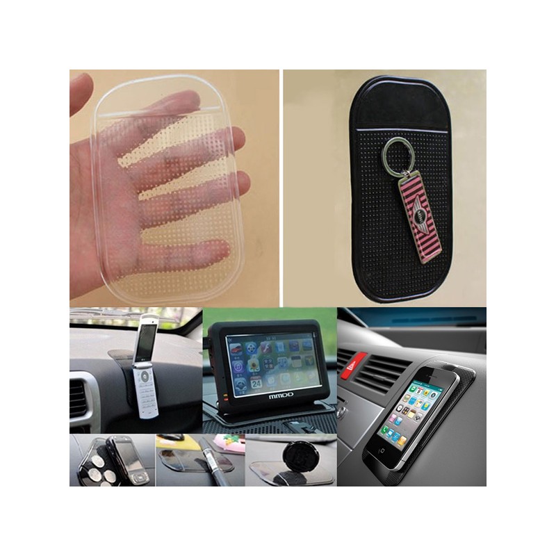 TAPPETINO ADESIVO IN SILICONE SUPPORTO ANTISCIVOLO CRUSCOTTO AUTO SMARTPHONE