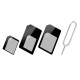 KIT 4IN1 SCHEDA ADATTATORE NANO MICRO SIM per IPHONE NANOSIM CONVERTITORE CARD