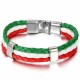 Bracciale unisex stile bandiera FRANCIA ITALIA SPAGNA BANDIERE BRACCIALI