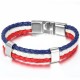 Bracciale unisex stile bandiera FRANCIA ITALIA SPAGNA BANDIERE BRACCIALI