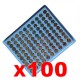 100 BATTERIE ALKALINE PILE AG 4 377A CX177 LR626W