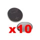 10 BATTERIE AL LITIO CR2025 PILE A BOTTONE CR2025B5P 3V LITHIUM CELL