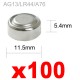 100x pila a bottone orologi batteria ag13 lr44 157 357 v13ga