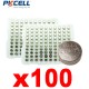 100x pila a bottone orologi batteria ag13 lr44 157 357 v13ga