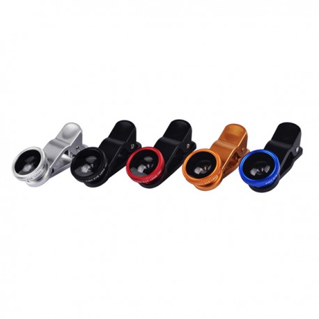 3in1 SET lenti KIT universale FishEye Grandangolo Macro per Smartphone Cellulare