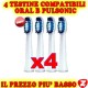 4 TESTINE PULSONIC COMPATIBILI ORAL B SPAZZOLINO ELETTRICO TESTINA