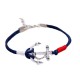 BRACCIALETTO ANCORA Uomo Donna argento NAUTICA NAVY Corda Cordino Bracciale