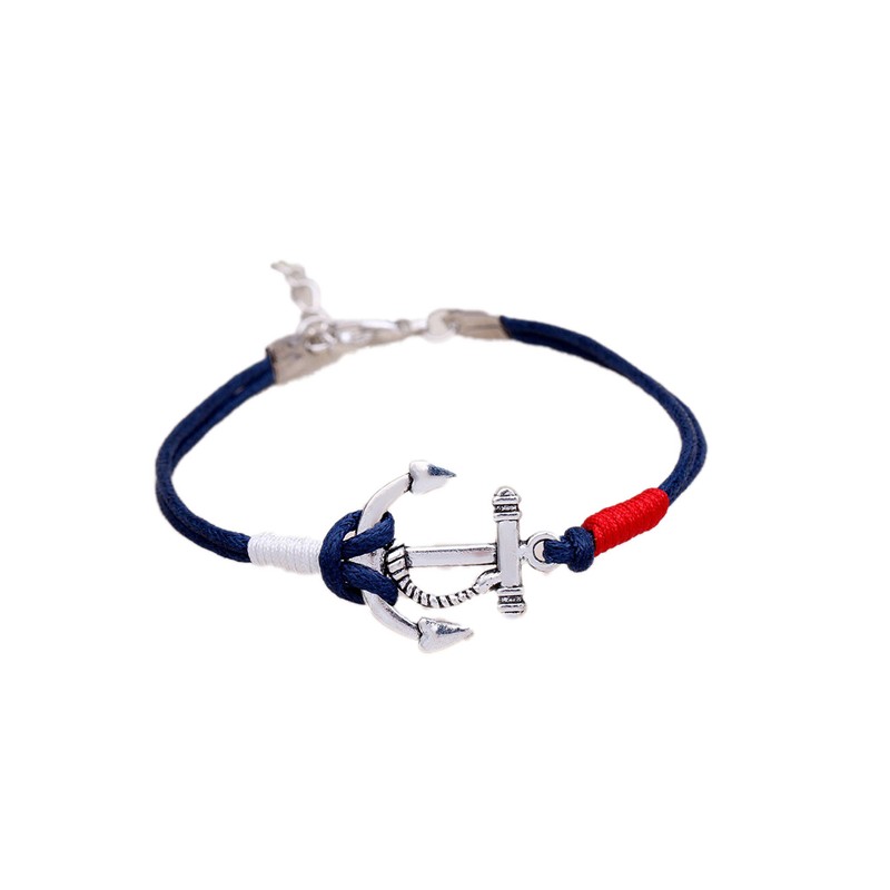 Amoy.B Anchor maschio e femmina personalit/à creativa braccialetto braccialetto di corda in poliestere nero pirata Anchor 1 D D