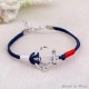 BRACCIALETTO ANCORA Uomo Donna argento NAUTICA NAVY Corda Cordino Bracciale