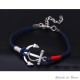 BRACCIALETTO ANCORA Uomo Donna argento NAUTICA NAVY Corda Cordino Bracciale