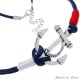 BRACCIALETTO ANCORA Uomo Donna argento NAUTICA NAVY Corda Cordino Bracciale