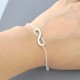 BRACCIALE INFINITO ARGENTO 925 CON CATENINA REGOLABILE SILVER E ORO