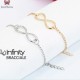 BRACCIALE INFINITO ARGENTO 925 CON CATENINA REGOLABILE SILVER E ORO