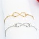 BRACCIALE INFINITO ARGENTO 925 CON CATENINA REGOLABILE SILVER E ORO