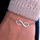 BRACCIALE INFINITO ARGENTO 925 CON CATENINA REGOLABILE SILVER E ORO