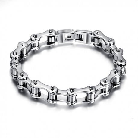BRACCIALE BRACCIALETTO ACCIAIO INOX CHIRURGICO UOMO DONNA CATENA BICI MOTO