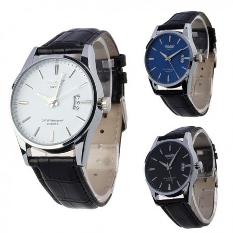 OROLOGIO SWIDU UOMO ELEGANTE SPORTIVO BLU BIANCO NERO ACCIAIO