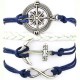 Bracciale TIMONE Laccio ANCORA pelle scamosciata NAUTICA OCCASIONE