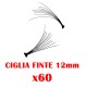 60 x CIUFFETTI CIUFFI MAZZI CIGLIA FINTE 12mm NERE PER ESTETISTA MAKE UP