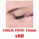 60 x CIUFFETTI CIUFFI MAZZI CIGLIA FINTE 12mm NERE PER ESTETISTA MAKE UP