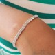 BRACCIALE DONNA FILO TENNIS ZIRCONI BRACCIALETTO REGALO CON STRASS ARGENTO