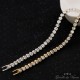 ARGENTO TENNIS BRACCIALE UOMO DONNA ZIRCONI BIANCHI BRILLANTI MODA ORO E SILVER