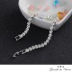 ARGENTO TENNIS BRACCIALE UOMO DONNA ZIRCONI BIANCHI BRILLANTI MODA ORO E SILVER