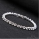 ARGENTO TENNIS BRACCIALE UOMO DONNA ZIRCONI BIANCHI BRILLANTI MODA ORO E SILVER