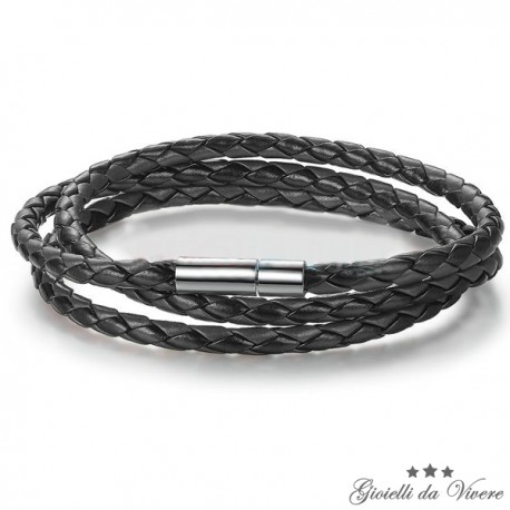 Braccialetto bracciale cuoio pelle uomo donna unisex