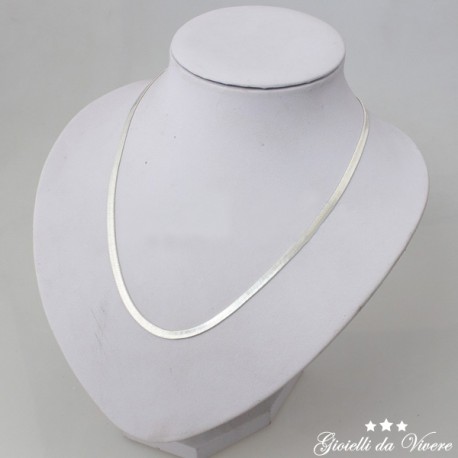 Girocollo brillante Collana Bellissima Argento uomo unisex donna