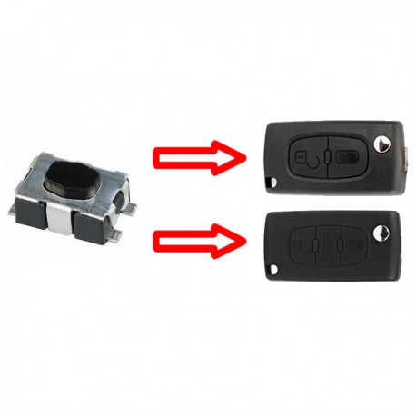 SWITCH PULSANTE BOTTONE 4 PIN GUSCIO CHIAVE SCOCCA COVER TELECOMANDO PEUGEOT 307 206 106 207 107 308