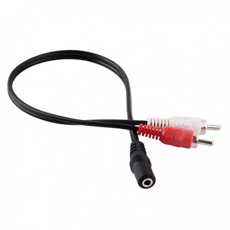 CAVO AUDIO STEREO JACK FEMMINA 3.5 MM 2 2RCA MASCHIO 30CM AUX ADATTATORE