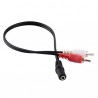 CAVO AUDIO STEREO JACK FEMMINA 3.5 MM 2 2RCA MASCHIO 30CM AUX ADATTATORE