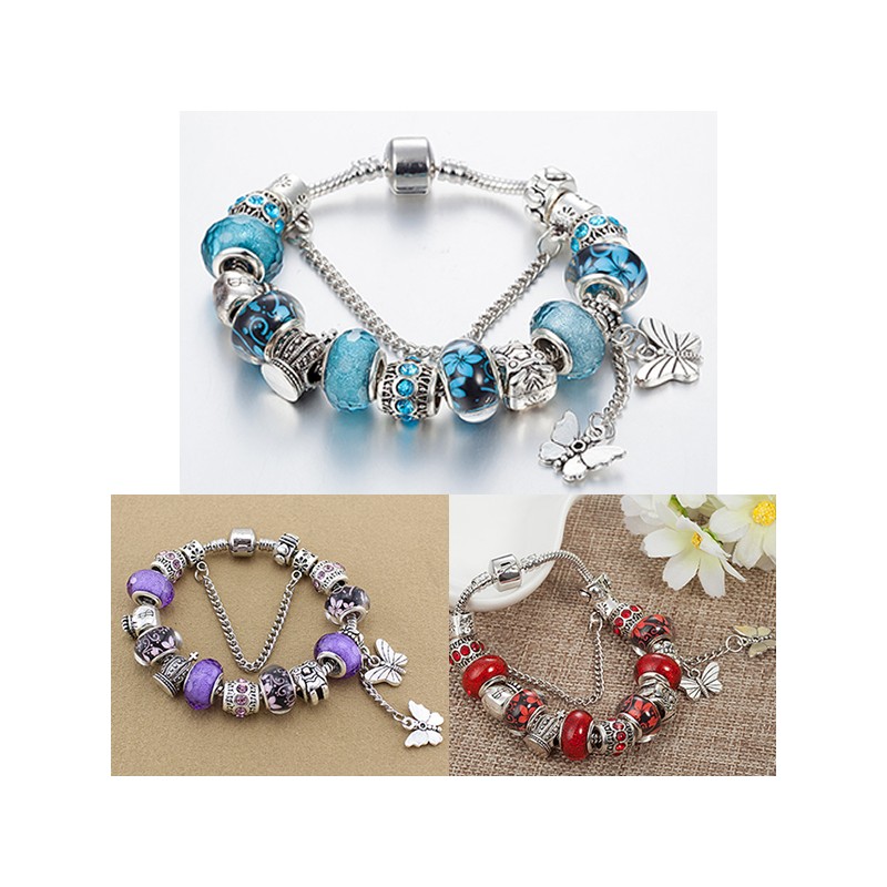 BRACCIALE RAGAZZA CON CHARMS BRACCIALETTO FEMMINILE CON CIONDOLI 6 COLORI 3  MOD. - Shopping.com