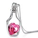 COLLANA DONNA ELEGANTE CUORE IDEA BOTTIGLIA STRASS COLORI BLU ROSA AMORE