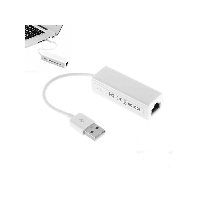 ADATTATORE RETE USB CONVERTITORE CAVO ETHERNET SCHEDA ADAPTER LAN SISTEMA  LINUX