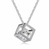 COLLANA DONNA RAGAZZA CATENINA CUBO PENDENTE PUNTO LUCE BRACCIALE REGALO sj