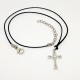COLLANA PENDENTE CIONDOLO CROCE ZIRCONE STRASS BRILLANTE ARGENTO DONNA
