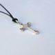 COLLANA PENDENTE CIONDOLO CROCE ZIRCONE STRASS BRILLANTE ARGENTO DONNA