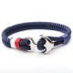 BRACCIALE NAUTICA ANCORA UOMO CORDA BARCA ACCIAIO BLU BOAT CROMATO DONNA