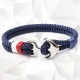 BRACCIALE NAUTICA ANCORA UOMO CORDA BARCA ACCIAIO BLU BOAT CROMATO DONNA