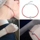 BRACCIALE REGOLABILE DONNA DIAMANTE SILVER CORDONCINO ZIRCONE ROSSO