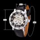SENZA BATTERIA AUTOMATICO OROLOGIO POLSO SKELETON UOMO MECCANICO CLASSICO