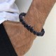 BRACCIALE PIETRA LAVICA DURE UOMO DONNA CIONDOLO CHARM UNISEX CORONA