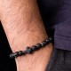 BRACCIALE STILE LAVA UOMO DONNA CROCE PIETRE PERLE PIETRA CROCE LAVICA ROCCE