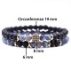 BRACCIALETTO SET DI DUE BRACCIALI STILE AGATA STRIATURE BLU PIETRA UNISEX