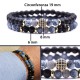 BRACCIALETTO SET DI DUE BRACCIALI STILE AGATA STRIATURE BLU PIETRA UNISEX