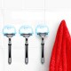 SUPPORTO PORTARASOIO LAMETTA BLU VENTOSA ADESIVA PIASTRELLE DOCCIA BAGNO