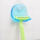 SUPPORTO PORTARASOIO LAMETTA BLU VENTOSA ADESIVA PIASTRELLE DOCCIA BAGNO